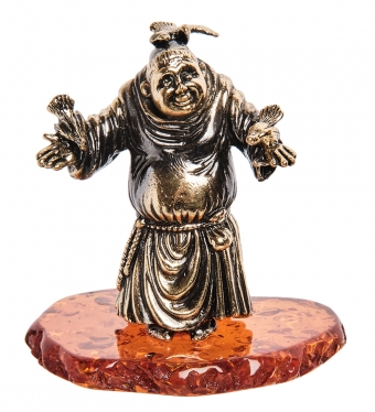 Фигурка «Монах» латунь, янтарь E8AI7A