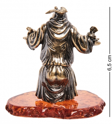 Фигурка «Монах» латунь, янтарь E8AI7A