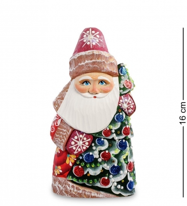 Фигурка Дед Мороз с елкой Резной 16см-Вариант A BW82ZO