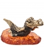 Фигурка «Крокодил» латунь, янтарь 4314CB