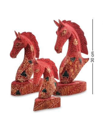 Фигурка «Лошадь» набор из трех 25,20,15 см батик, о.Ява TDTROS