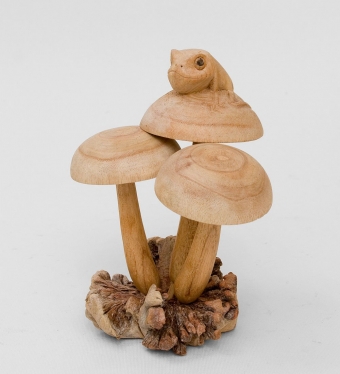 Статуэтка «Лягушонок на грибах» 18 см Q8OGQ9