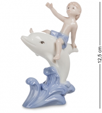 Фигурка «Мальчик и дельфин» Pavone 6B62IL