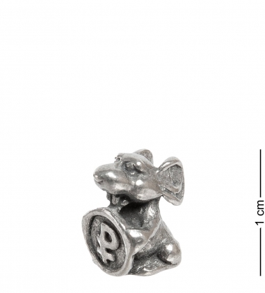 Фигурка кошельковая «Мышка с монетой» олово 3DK6ZN