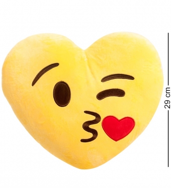 Подушка-сердце «Смайлик Поцелуй» 31X8K5