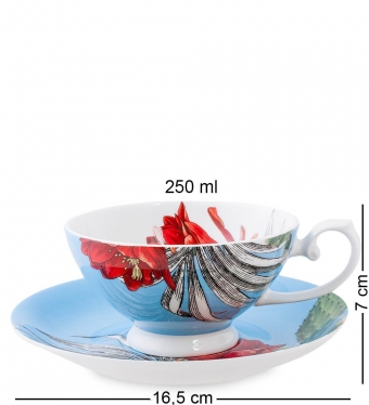 Чашка с блюдцем «Тропикана» синяя Stechcol HCHV85
