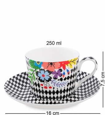 Чашка с блюдцем «Цветочный модерн» Stechcol UA591U