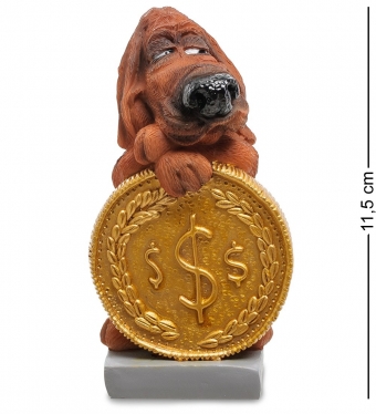 Статуэтка Собака Блад-хаунд «Монета на удачу» W.Stratford JXTRZM