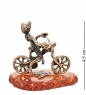 Фигурка «Лягушка на велосипеде» латунь, янтарь NNRO8T