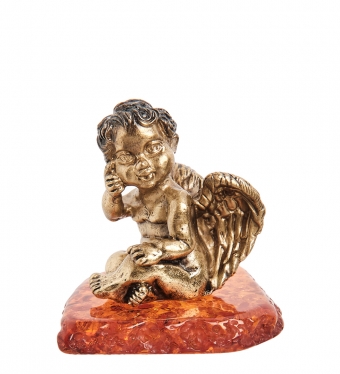 Фигурка «Ангел» латунь, янтарь U8HQ75
