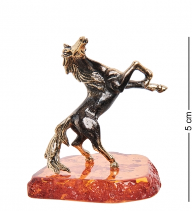 Фигурка «Цыганский конь» латунь, янтарь MJ65PM