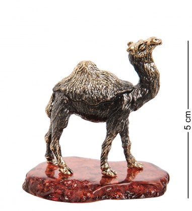 Фигурка «Верблюд в пустыне» латунь, янтарь PC9VT5