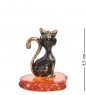 Фигурка «Кошка мартовская» латунь, янтарь UCV9IB