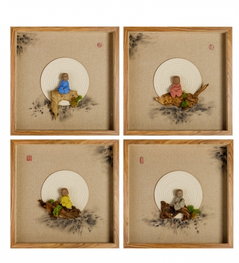Панно модульное из четырёх картин «Дзен медитация» XPDYPZ