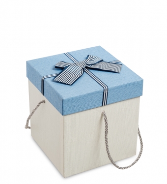 Коробка подарочная «Куб» цв.бел./голуб. BKSH1S