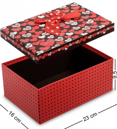 Коробка подарочная «Прямоугольник» цв.красн./черн. 1BRQJ3