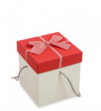 Коробка подарочная «Куб» цв.бел./красн. UIBHAY