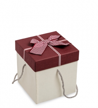 Коробка подарочная «Куб» цв.бел./бордов. 47UDLU