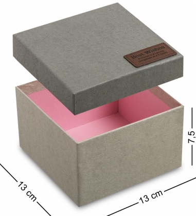 Коробка подарочная «Квадрат» цв.беж./сер. RKP3IX