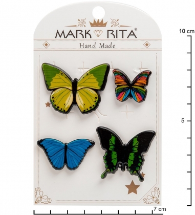 Н-р брошей с цанговым зажимом бабочка «Бабочки» Mark Rita ZJ4MUB