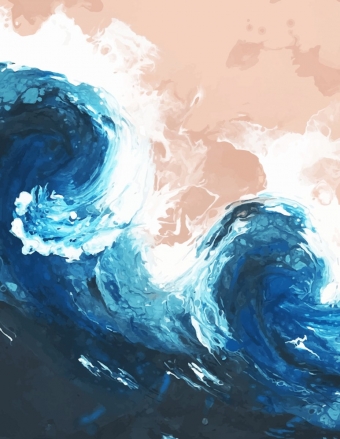 Картина флюид-арт «Морская волна» BDWYGR