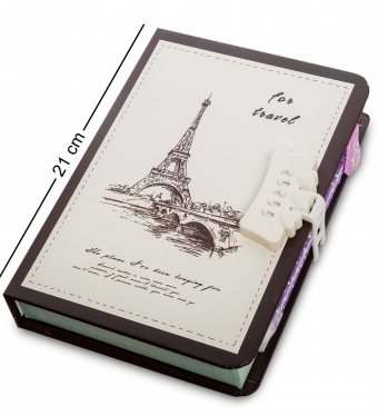 Блокнот с ручкой «Записки путешественника» в коробке с замком 4UZYD7