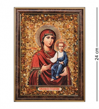 Икона Божией Матери «Смоленская» с янтарной крошкой H-24см PMPSJM