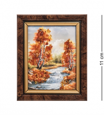 Картина «Бурная река» с янтарной крошкой H-11см DNIPKY