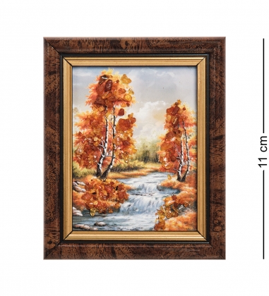Картина «Бурная река» с янтарной крошкой H-11см DNIPKY