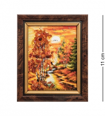 Картина «Багровый закат» с янтарной крошкой H-11см JNA16E