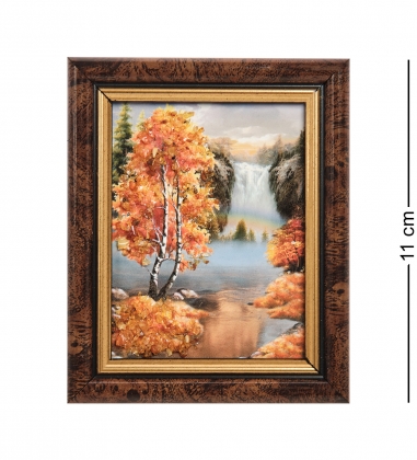 Картина «Радуга над озером» с янтарной крошкой H-11см O825WB