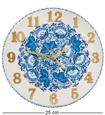 Часы с хохломской росписью настенные 22х250 TZLDS4