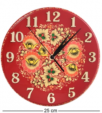Часы с хохломской росписью настенные 22х250 21QC65