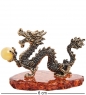 Фигурка «Дракон Китай с шаром» латунь, янтарь IE2QPG