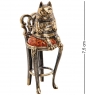 Фигурка «Кот Вася на стуле» латунь, янтарь TR1EV8