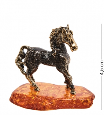 Фигурка «Лошадь Радуга» латунь, янтарь ZZN633