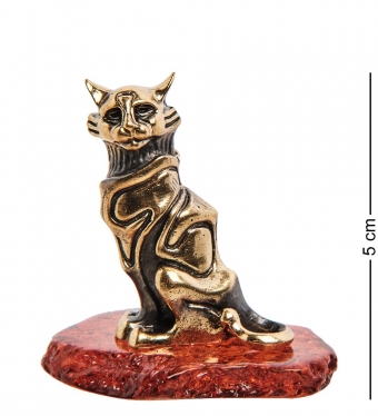 Фигурка «Кошка Готика» латунь, янтарь H8TU82