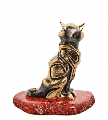 Фигурка «Кошка Готика» латунь, янтарь H8TU82