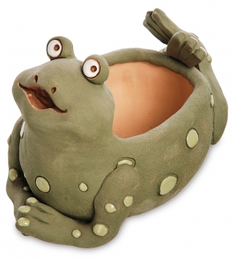 Кашпо керамическое «Царевна-лягушка», зеленое R15I8I