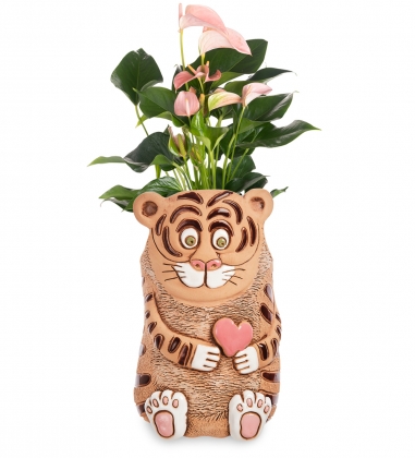 Кашпо керамическое «Тигр с сердцем» 999HPG