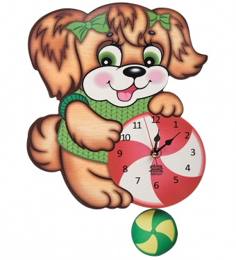 Часы с маятником «Собачка с мячом» PD1DW6