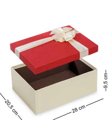 Коробка подарочная «Прямоугольник» цв.беж/красн. 9TAS1U