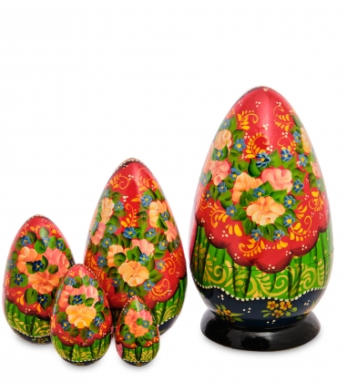 Матрешка-Яйцо 5 штук «Анастасия с пасхальным куличом» EJ5D34