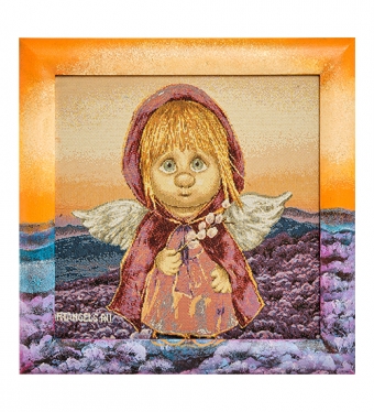 Гобелен в расписной раме «Ангел предвестник чуда» 30х30 451LON