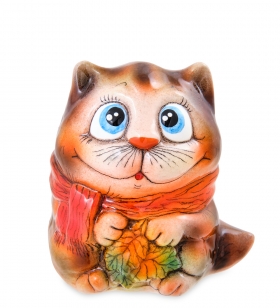 Фигурка керамическая «Кот с листьями» 6FA96C