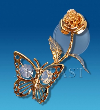 Фигурка на липучке «Бабочка на золотой розе» Юнион N0P4FY