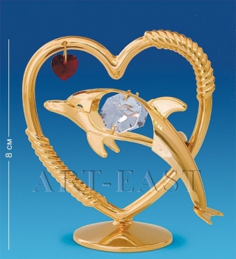 Фигурка «Сердечко с дельфином» с цв.кр. Юнион CKXN12
