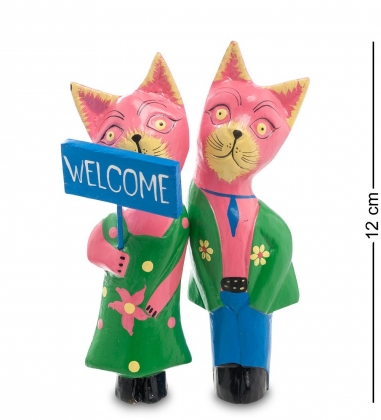 Статуэтки mini КОТ и КОШКА Welcome, цвет-розовый, набор 2 шт. 5IJZWQ